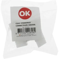 Audio & Video Accessoires > OK Coax stekkerset male/female wit