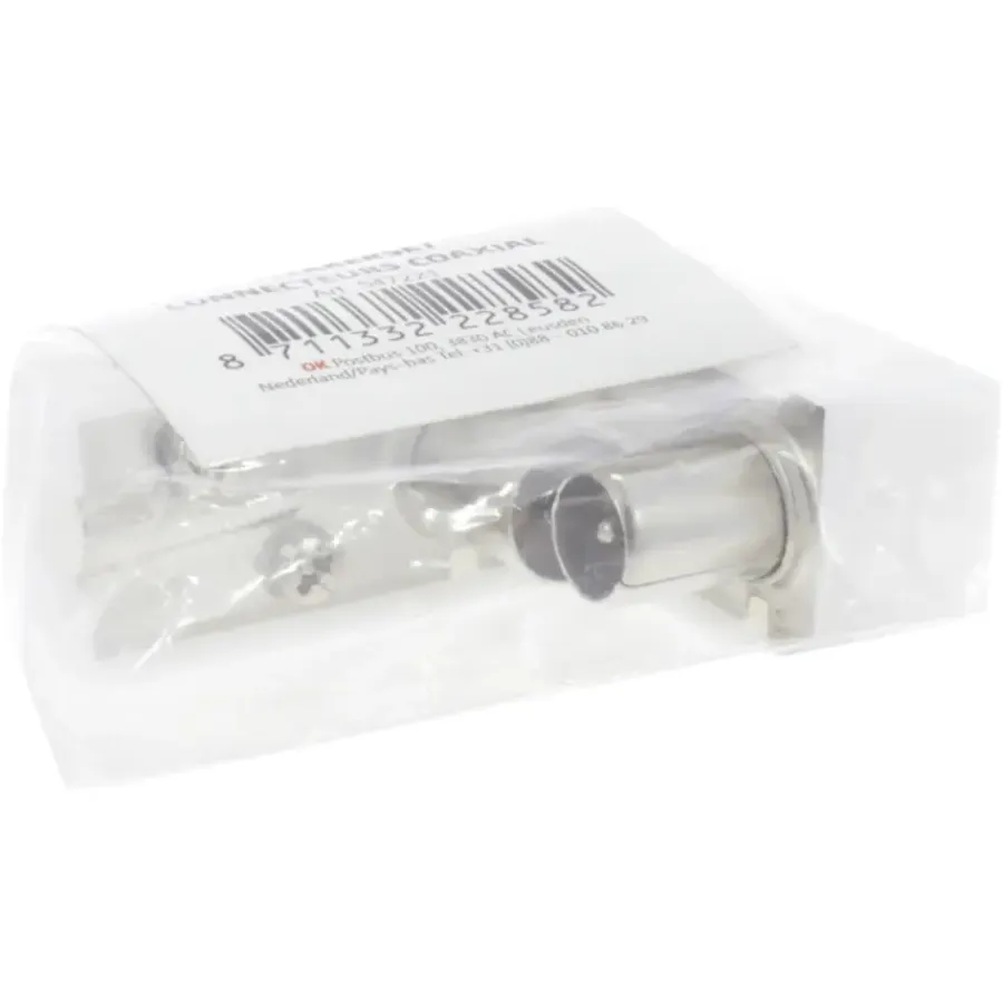 Audio & Video Accessoires > OK Coax stekkerset male/female wit