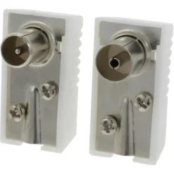 Audio & Video Accessoires > OK Coax stekkerset male/female wit