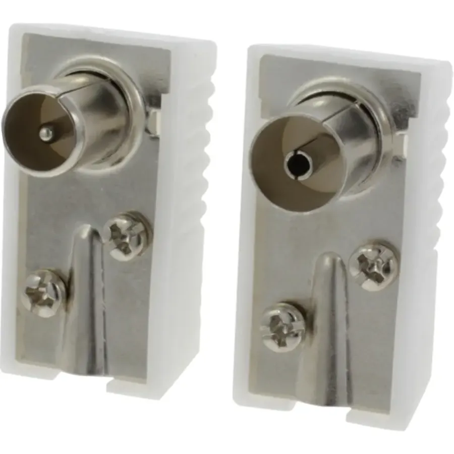 Audio & Video Accessoires > OK Coax stekkerset male/female wit