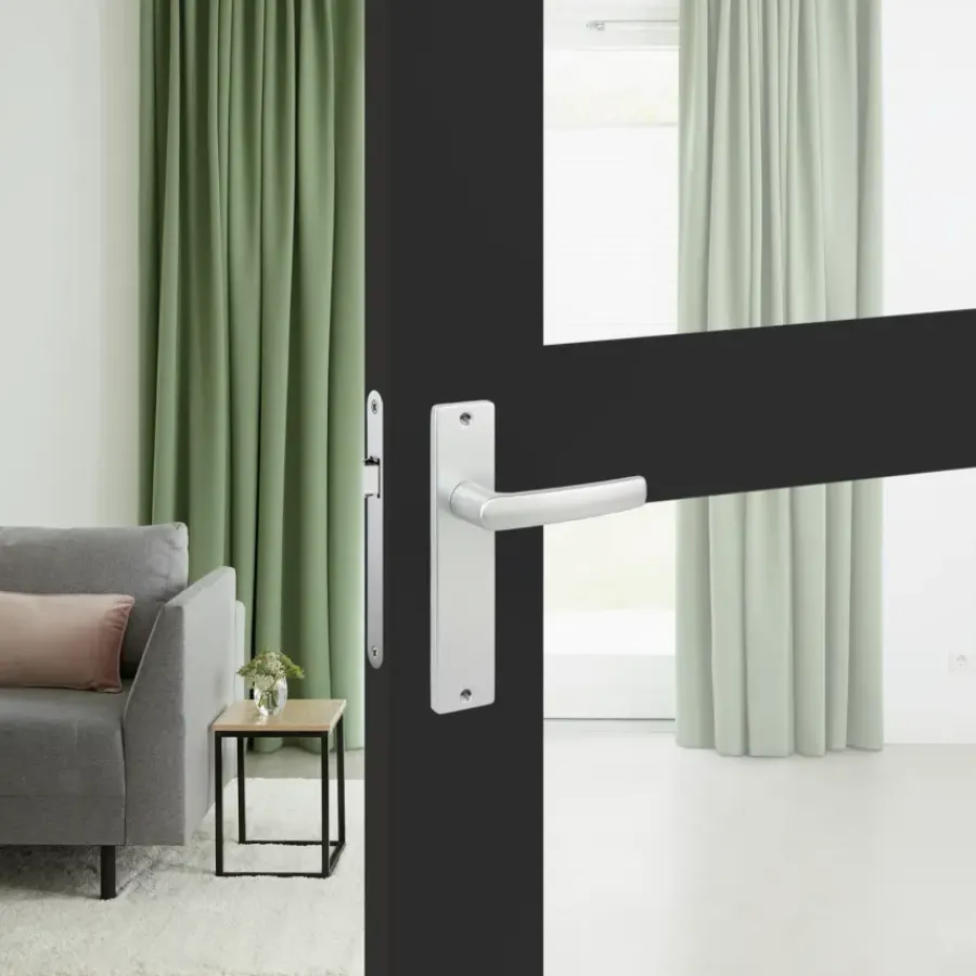 Deurbeslag Binnendeur|Deurklinken > OK deurkruk set Bl recht blind schild aluminium