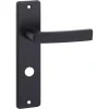 Deurbeslag Binnendeur|Deurklinken > OK deurkruk set Bl recht schild vrij-bezet sluiting 63/8 mm zwart aluminium