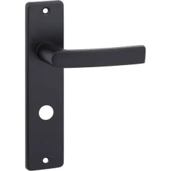 Deurbeslag Binnendeur|Deurklinken > OK deurkruk set Bl recht schild vrij-bezet sluiting 63/8 mm zwart aluminium