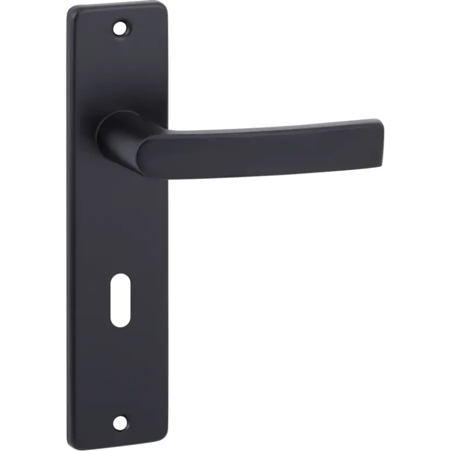 Deurbeslag Binnendeur|Deurklinken > OK deurkruk set Bl recht schild sleutelgat 56 mm zwart aluminium