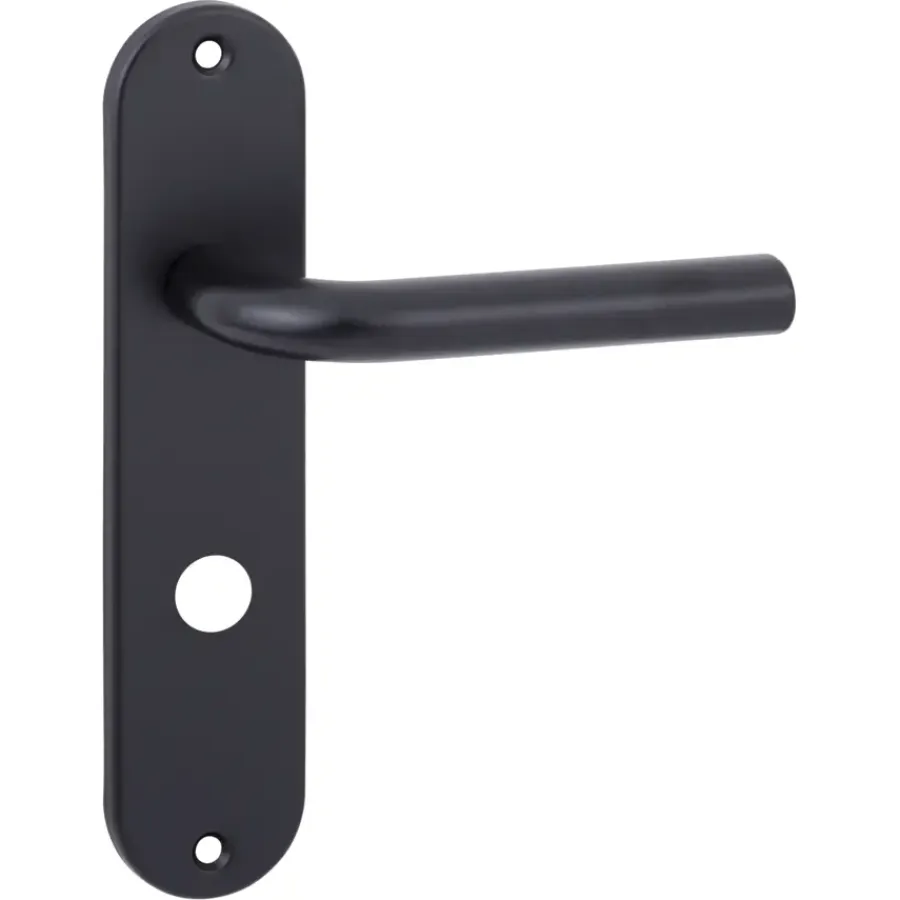 Deurbeslag Binnendeur|Deurklinken > OK deurkrukset Ovaal kortschild WC 63/8mm aluminium zwart