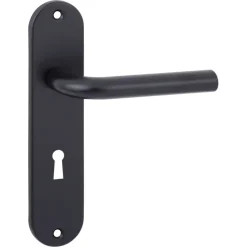 Deurbeslag Binnendeur|Deurklinken > OK deurkrukset Ovaal kortschild sleutelgat 56mm aluminium zwart