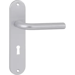 Deurbeslag Binnendeur|Deurklinken > OK deurkruk set ovaal schild sleutelgat 56 mm aluminium