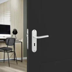Deurbeslag Binnendeur|Deurklinken > OK deurkruk set ovaal schild sleutelgat 56 mm aluminium