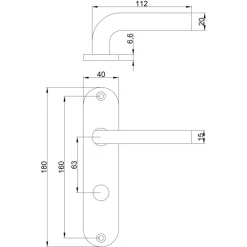 Deurbeslag Binnendeur|Deurklinken > OK deurkruk set ovaal schild vrij-bezet sluiting 63/8 mm aluminium