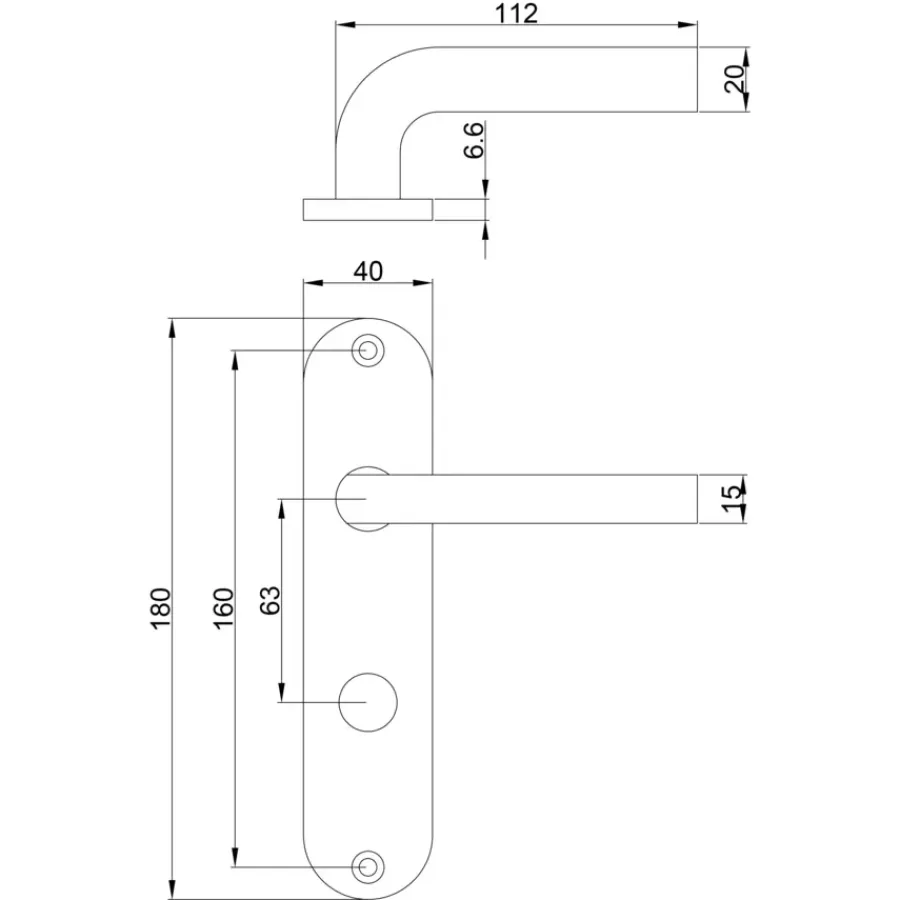 Deurbeslag Binnendeur|Deurklinken > OK deurkruk set ovaal schild vrij-bezet sluiting 63/8 mm aluminium