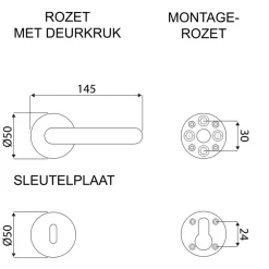 Deurbeslag Binnendeur|Deurklinken > OK deurkruk set rond rozet wit plastic