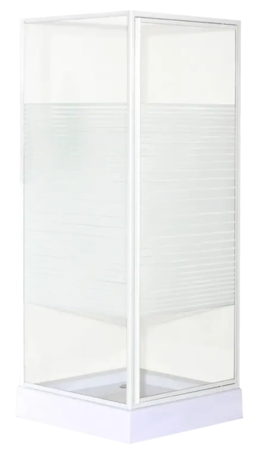 OK douchecabine draaideur met zijwand 90x90x185 cm wit