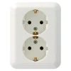 Inbouw Schakelmateriaal|Stopcontacten & Overige Contactdozen > OK dubbel geaard stopcontact inbouw wit