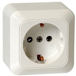 Opbouw Schakelmateriaal|Stopcontacten & Overige Contactdozen > OK enkel geaard stopcontact opbouw wit