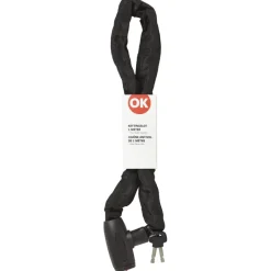 Fietssloten > OK kettingslot met hangslot zwart 90 cm