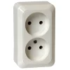 Opbouw Schakelmateriaal|Stopcontacten & Overige Contactdozen > OK stopcontact opbouw dubbel wit