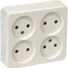 Opbouw Schakelmateriaal|Stopcontacten & Overige Contactdozen > OK stopcontact opbouw 4-voudig wit