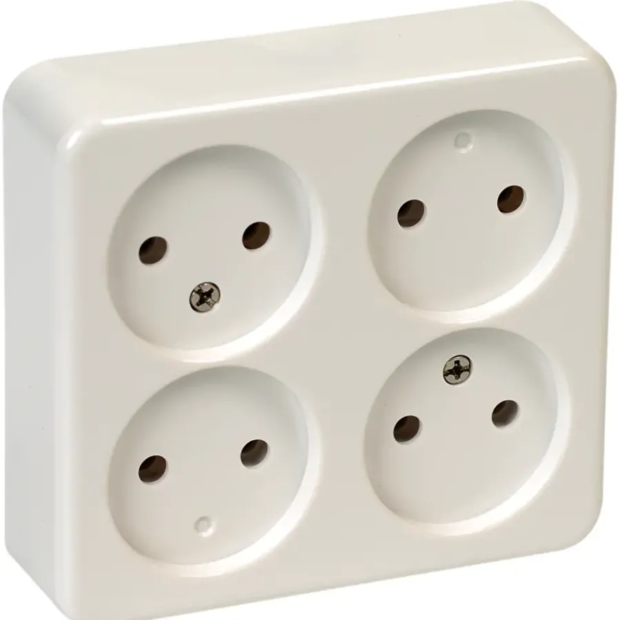 Opbouw Schakelmateriaal|Stopcontacten & Overige Contactdozen > OK stopcontact opbouw 4-voudig wit