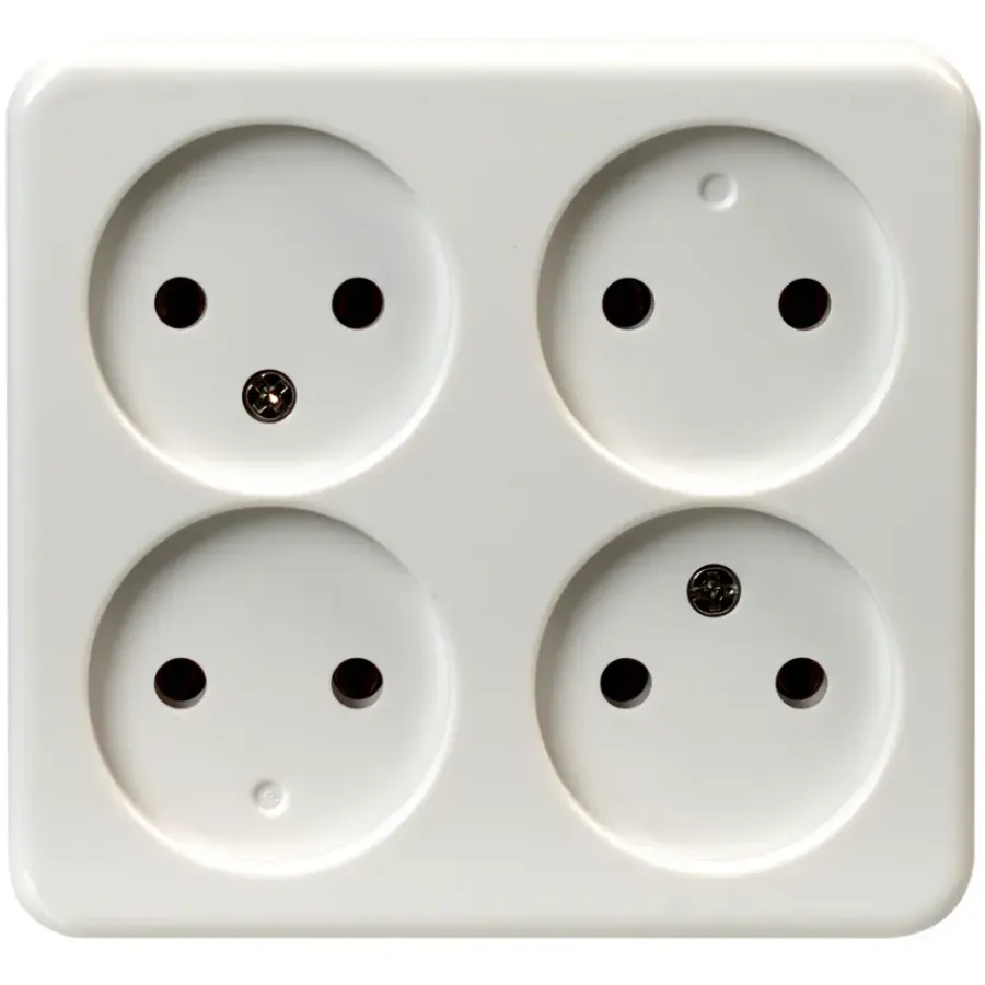 Opbouw Schakelmateriaal|Stopcontacten & Overige Contactdozen > OK stopcontact opbouw 4-voudig wit