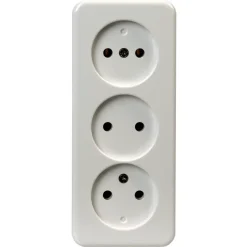 Opbouw Schakelmateriaal|Stopcontacten & Overige Contactdozen > OK stopcontact opbouw 3-voudig wit
