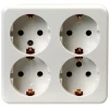 Opbouw Schakelmateriaal|Stopcontacten & Overige Contactdozen > OK 4-voudig geaard stopcontact opbouw wit