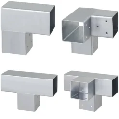 Houtverbinders|Houtverbinders > Geen Paalverbinder voor pergola hoekstuk 2-kants 7x7 cm gegalvaniseerd