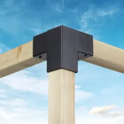 Houtverbinders|Houtverbinders > Geen Paalverbinder voor pergola hoekstuk 3-kants 9x9 cm zwart