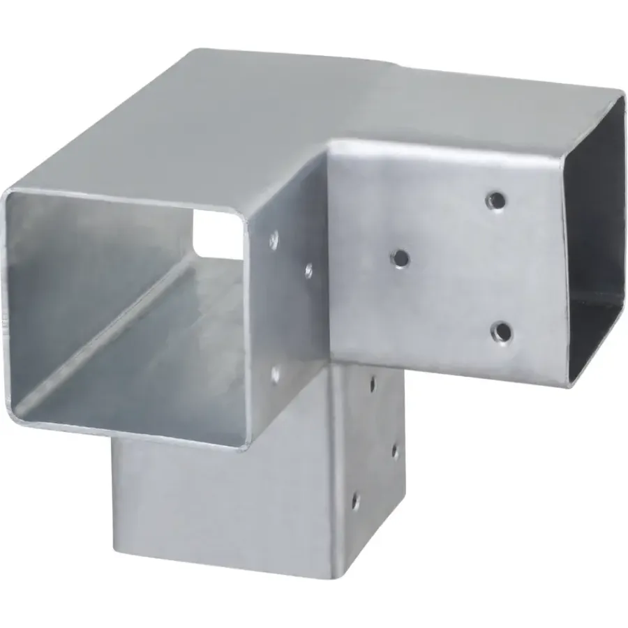Houtverbinders|Houtverbinders > Geen Paalverbinder voor pergola hoekstuk 3-kants 9x9 cm gegalvaniseerd