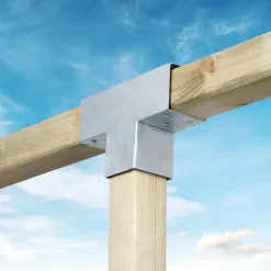 Houtverbinders|Houtverbinders > Geen Paalverbinder voor pergola T-verbindingsstuk 3-kants 9x9 cm gegalvaniseerd