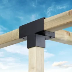 Houtverbinders|Houtverbinders > Geen Paalverbinder voor pergola T-verbindingsstuk 4-kants 9x9 cm zwart