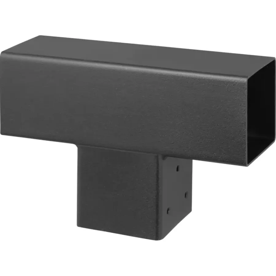 Houtverbinders|Houtverbinders > Geen Paalverbinder voor pergola T-verbindingsstuk 3-kants 7x7 cm zwart