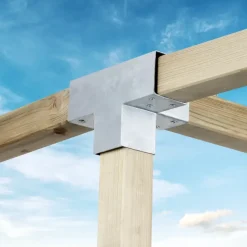 Houtverbinders|Houtverbinders > Geen Paalverbinder voor pergola T-verbindingsstuk 4-kants 9x9 cm gegalvaniseerd