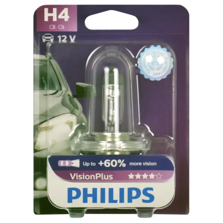 Autolampen > Philips autolamp H4 VisionPlus 55W 12342VPB1