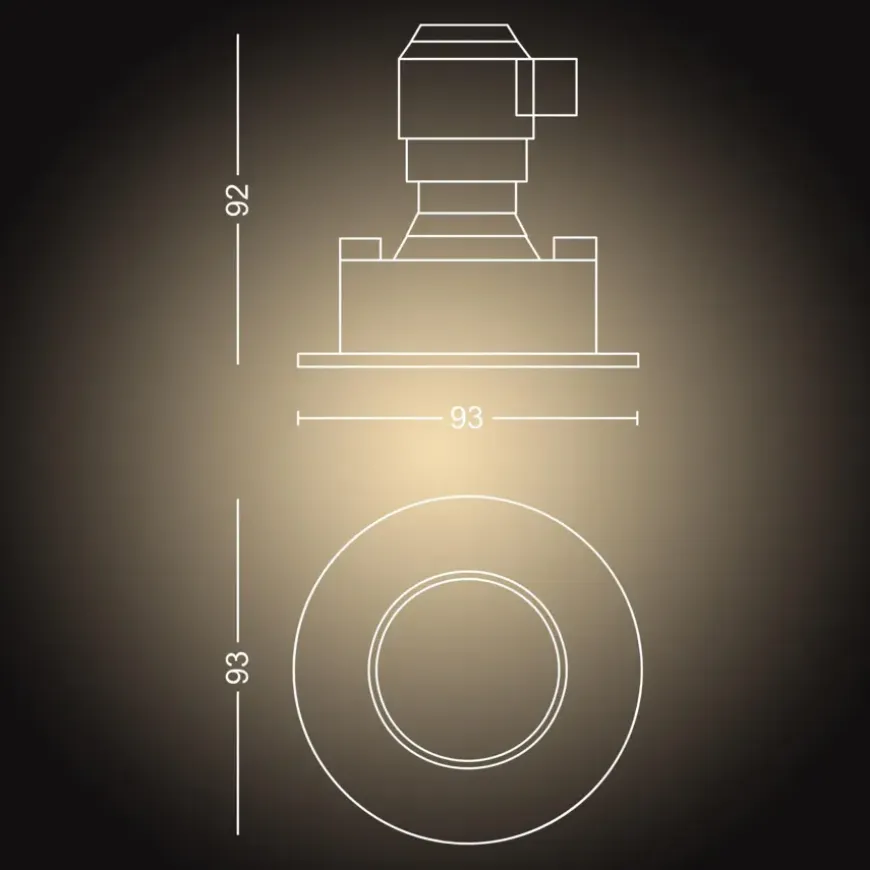 Philips Hue badkamerinbouwspot Adore chroom - warm tot koelwit licht 4.2W - 1 spot