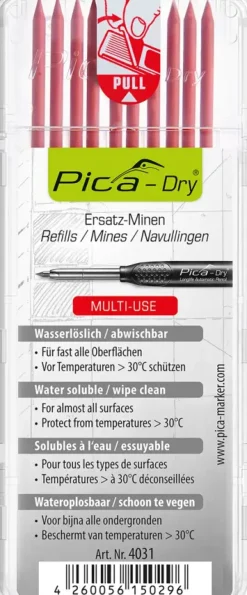 Overig Handgereedschap > PICA 4031 Dry Navulling rood