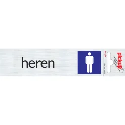 Pickup Alu deurbordje heren toilet 165x44 mm