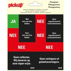 Pickup Pictogram Vinyl 15x15cm 4 op 1 JA/NEE