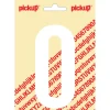 Pickup plakcijfer 0 wit mat 120 mm