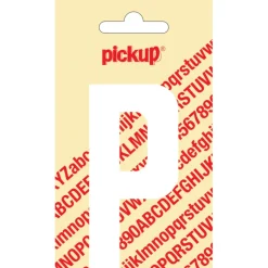Pickup plakletter P wit mat 90 mm