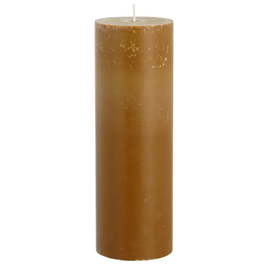 Pilaar kaars donkerbruin- h20xd6,8cm