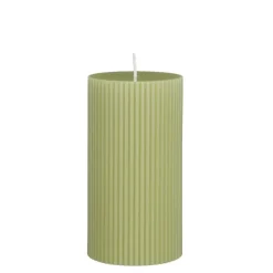Pilaar kaars licht groen - h13xd7cm
