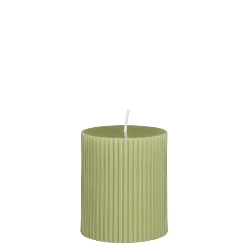 Pilaar kaars licht groen - h8xd7cm
