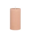 Pilaar kaars licht roze - h13xd7cm