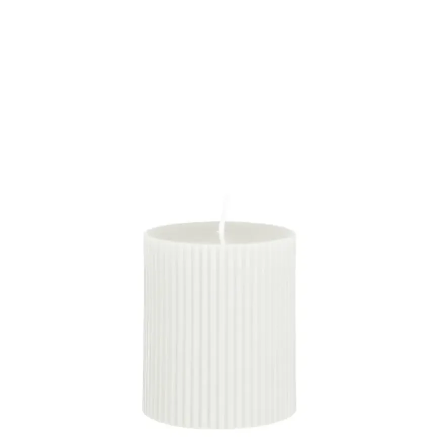 Pilaar kaars paraffine wit - h8xd7cm