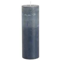 Pilaar kaars stearine blauw- h20xd6,8cm