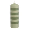 Pilaar kaars stearine l.groen d.groen - h20xd7cm