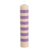 Pilaar kaars stearine licht roze lila - h25xd5cm