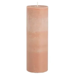 Pilaar kaars stearine roze - h20xd6,8cm