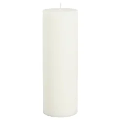 Pilaar kaars stearine wit - h20xd6,8cm