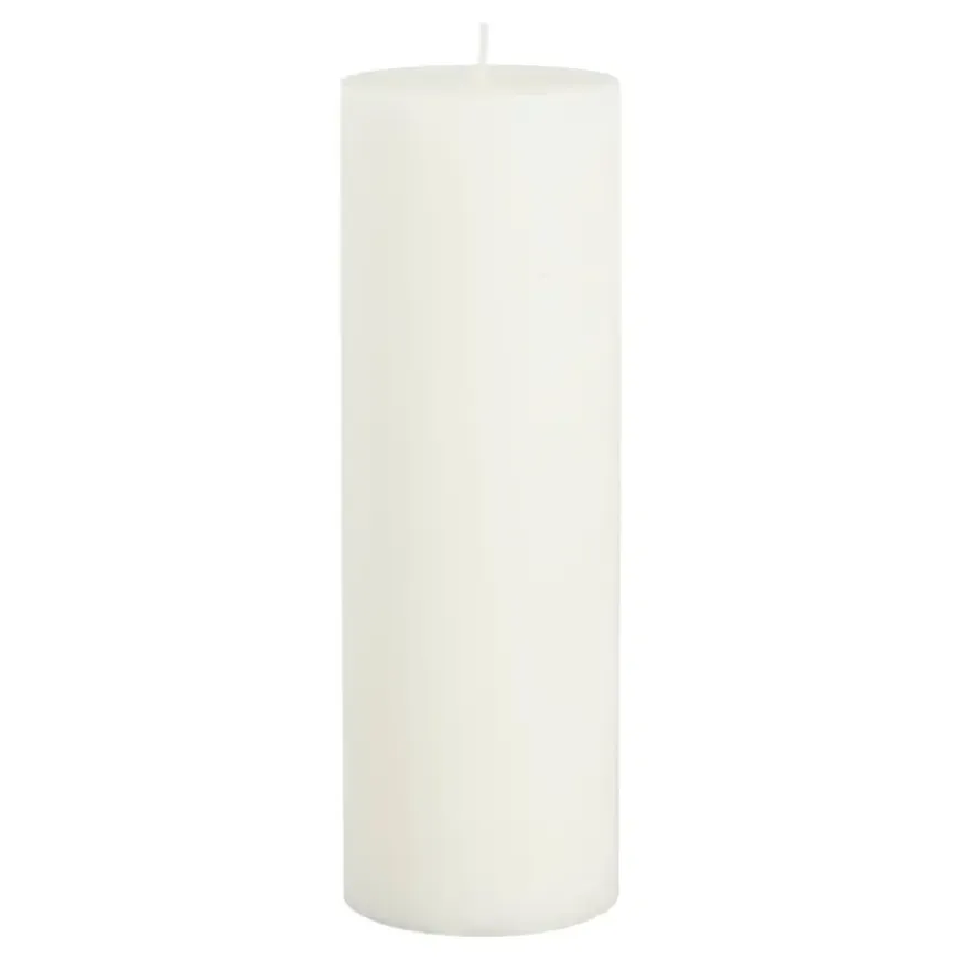 Pilaar kaars stearine wit - h20xd6,8cm